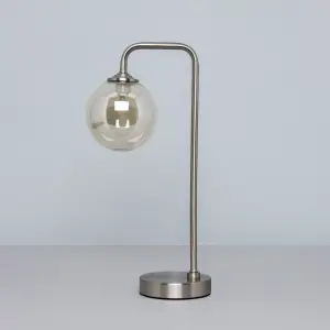 Inlight Agile Brushed Satin Nickel effect Table lamp