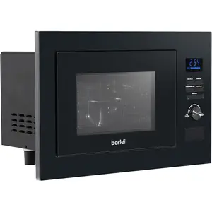 900W Integrated Microwave Oven with Grill - 25L Built-In Black Kitchen Appliance