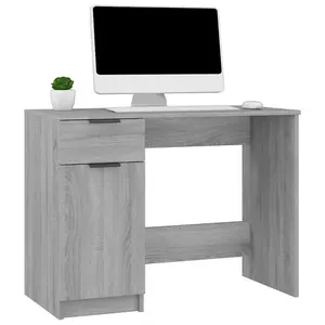 Berkfield Desk Grey Sonoma 100x50x75 cm Engineered Wood