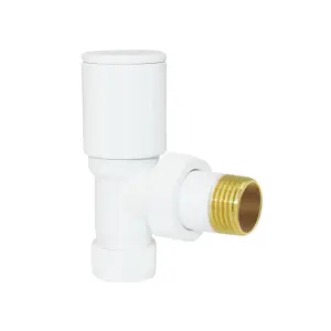 Right Radiators Radiator Valve 15mm Manual Angled Valves One Pair White