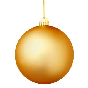 Gold Plastic Round Christmas bauble set, Set of 4 (D) 100mm