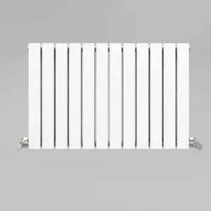 White Flat Tube 600x912mm Horizontal Double Panel Heated Towel Radiator