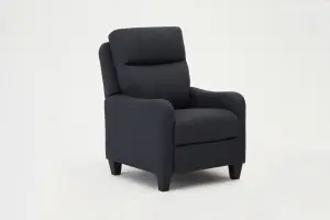 Lennox High Back Recliner Armchair Dark Grey Fabric Chair