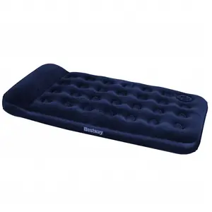 Inflatable Flocked Airbed with Built-in Foot Pump 188x99x28 cm