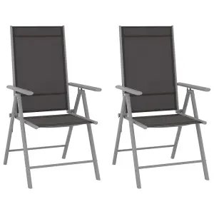 Berkfield Folding Garden Chairs 2 pcs Textilene Black