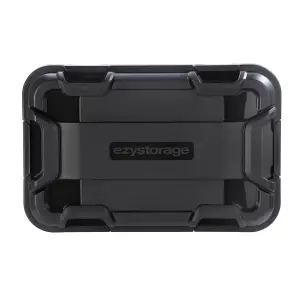 Ezy Storage Bunker tough Black 31L Medium Stackable Wheeled Storage box with Lid