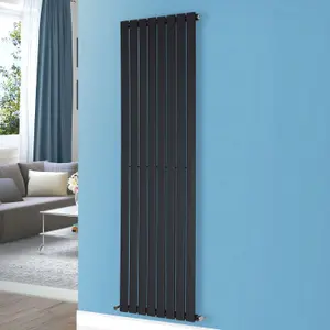 Nes Home 1800 X 546 mm Single Flat Panel Matte Black Radiator