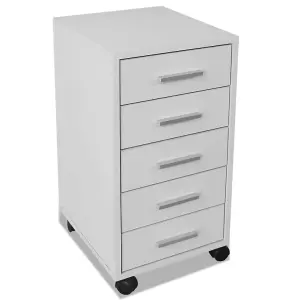 Berkfield Office Drawer Unit with Castors 5 Drawers White