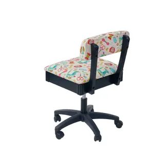 Hydraulic Sewing Chair White with Multi Notions Design - HT2017