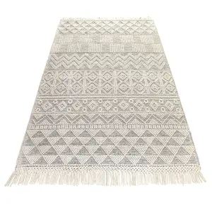 Natural Geometric Kilim Luxurious Modern Wool Moroccan Handmade Rug for Living Room and Bedroom-200cm X 280cm