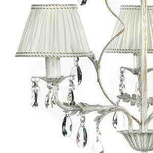 Luminosa Karen 3 Light Multi Arm Chandelier With Shades, Ivory