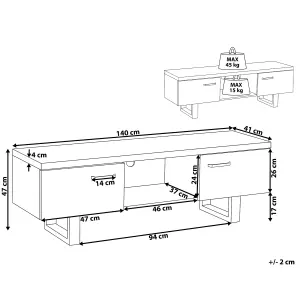 Beliani Modern TV Stand Light Wood TIMBER