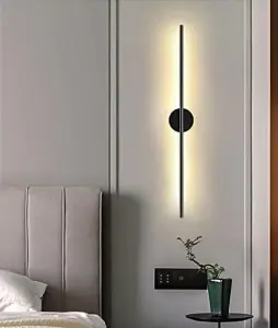 Wall Light Long Strip LED Wall Lamp Linear Sconce 17W Black Indoor LED Up and Down 65cm