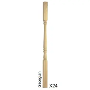 Oak Spindle Georgian 41mm x 41mm x 900mm - 24 Pack UK Manufactured Traditional Products Ltd