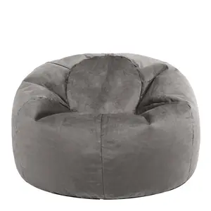 Glenys Classic Velvet Bean Bag Chair Charcoal Grey