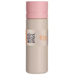 Circular Water Bottle 600ml Chalk & Pink