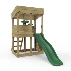 Rebo Children's Wooden Lookout Tower Playhouse with 6ft Slide - Adventure Set