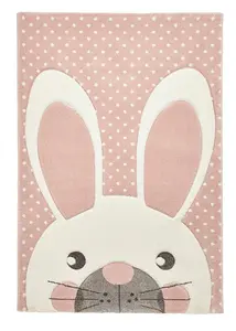 Pink Kids Rug, Animal Graphics Pictorial Rug, Stain-Resistant Modern Rug for Living Room, & Dining Room-120cm X 170cm