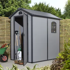 4 x 6 Single Door Apex Plastic Shed (Light Grey)