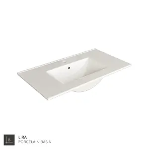 Banyetti Vatilla 1000mm Wall Hung Basin Unit with Chrome Handles - Gloss White