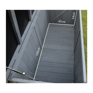 Small Grey Wooden Garden Storage Cabinet - 300L