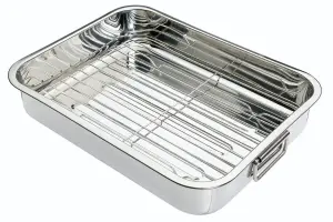 KitchenCraft Stainless Steel 38cm x 27.5cm Roasting Pan