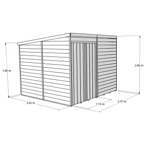 BillyOh Expert Tongue and Groove Pent Workshop - Pressure Treated - 8x8 - Windowless