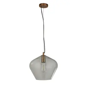 Lighting Collection Island Copper & Clear Glass Pendant