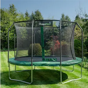 10ft x 7ft JumpPRO™ Xcite Green Oval Trampoline with Enclosure