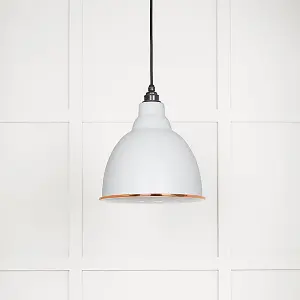 White Gloss Brindley Pendant in Flock