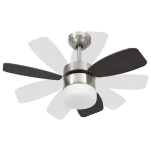 Burrell 76cm Ceiling Fan with LED Lights Black