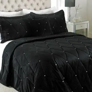 Paoletti New Diamante Quilted Embellished Bedspread