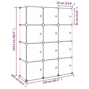 Berkfield Cube Storage Cabinet for Kids with 12 Cubes Green PP