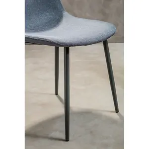 Interiors by Premier Dining Chair with Grey Powder Legs, Easy to Clean Velvet Accent Chair, High-Back Comfy Armchair