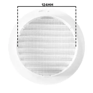 125mm round White Air Vent Grille/Duct Covers with Fly Screen/Anti-Insect Mesh,push fit