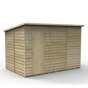 Forest Garden Overlap 10x6 ft Pent Wooden Shed with floor