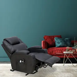 Dream Plus Large Electric Single Motor Rise & Recline Chair - Black PU Leather