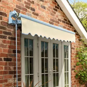 Primrose Awnings 2.0m x 1.5m Retractable Manual Standard Ivory Awning Outdoor Patio Canopy