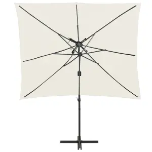 Berkfield Cantilever Umbrella with Double Top Sand 250x250 cm