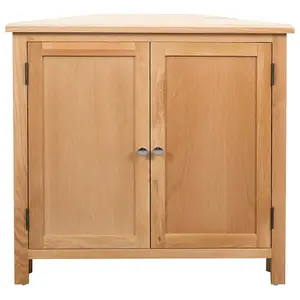 Berkfield Corner Cabinet 80x33.5x78 cm Solid Oak Wood