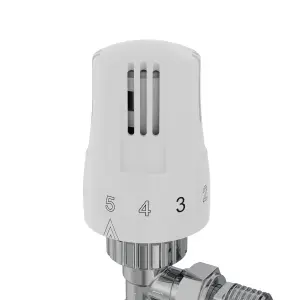 Right Radiators Thermostatic Angled TRV & Lockshield Radiator Valves Set 1/2"x15mm