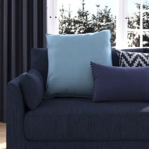 GoodHome Hiva Blue Plain Indoor Cushion (L)60cm x (W)60cm