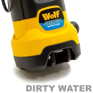 Submersible Water Pump Dirty & Clean Water Wolf 750w, Float Switch + 10m Fast Flow 1.25" Hose