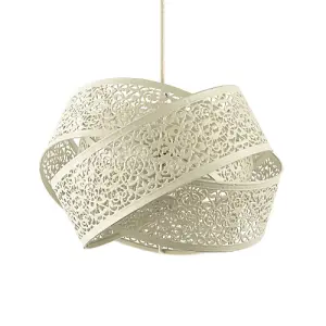 Traditional Moroccan Triple Ring Design Pendant Lighting Shade in White Gloss