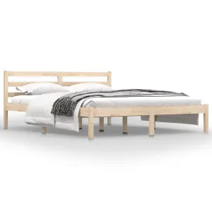 Berkfield Bed Frame Solid Wood Pine 150x200 cm King Size