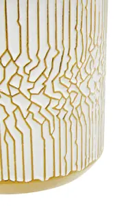 Interiors by Premier Honna Small White Gold Ceramic Planter