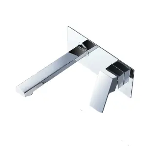 Wall Mounted Tap Waterfall Basin Sink Mixer Tap Bathroom Basin Tap Chrome Finish  Single Lever Hot Cold Tap