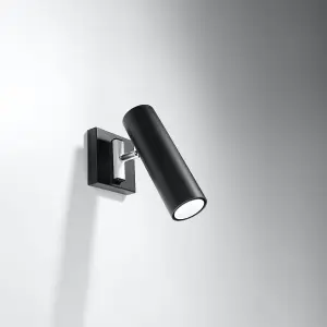 Direzione Steel Black 1 Light Classic Wall Light