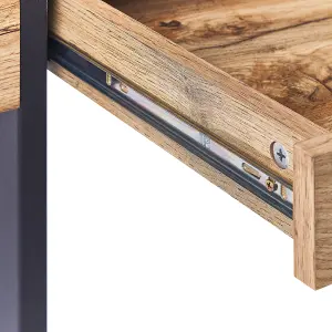 Home Office Desk with Storage Light Wood VIDA