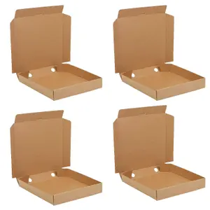 100 x 9" Pizza Boxes Plain Brown Postal Box Takeaway Style Boxes